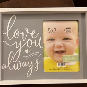 NWT Gray Love You Always 5x7 Wooden Photo Frame